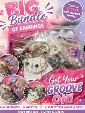 Assorted bundel costume jewelry Women's Fashion Earrings - Hypoallergenic Styles